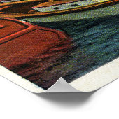 Sicht auf die Seegügel und Schiffe im Wharf Poster (Ecke)