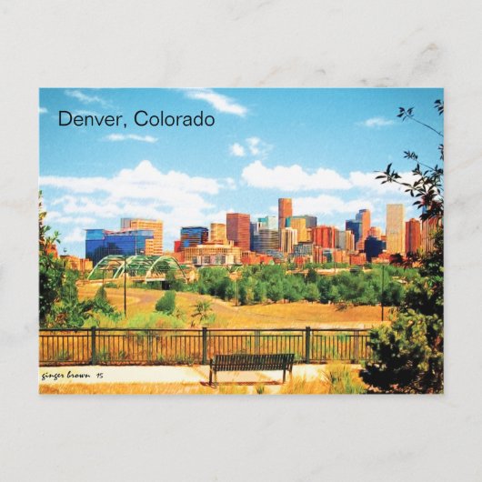 Sicht auf die Skyline von Denver, Colorado Postkarte (Vorderseite)