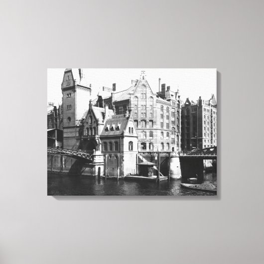 Sicht auf die Speicherstadt Hamburg, c.1910 Leinwanddruck (Vorderseite)