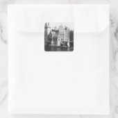 Sicht auf die Speicherstadt Hamburg, c.1910 Quadratischer Aufkleber (Tasche)