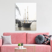 Sicht auf die Themse mit RRS Discovery Leinwanddruck (Insitu (Wohnzimmer))