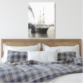 Sicht auf die Themse mit RRS Discovery Leinwanddruck (Insitu (Schlafzimmer))