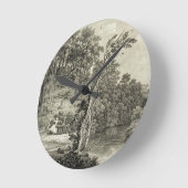 Sicht auf die versteinernde Feder, die gemeinhin a Runde Wanduhr (Winkel)