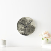 Sicht auf die versteinernde Feder, die gemeinhin a Runde Wanduhr (Zuhause)