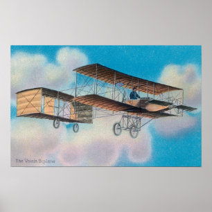 Sicht auf die Voisin BiplaneFrankreich Poster