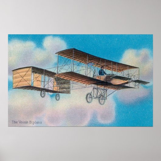 Sicht auf die Voisin BiplaneFrankreich Poster (Vorne)