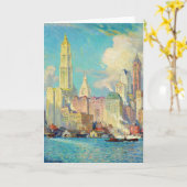 Sicht auf die Wall Street | Colin Campbell Cooper Karte (Gelbe Blume)