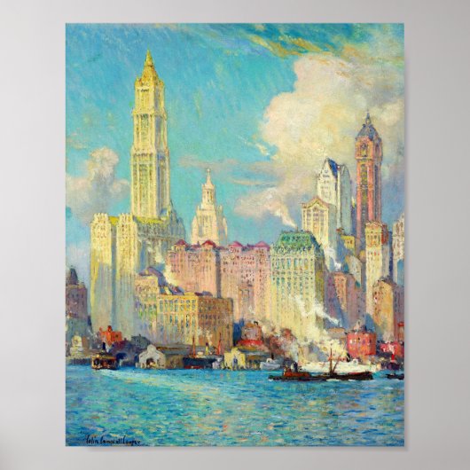 Sicht auf die Wall Street | Colin Campbell Cooper Poster (Vorne)
