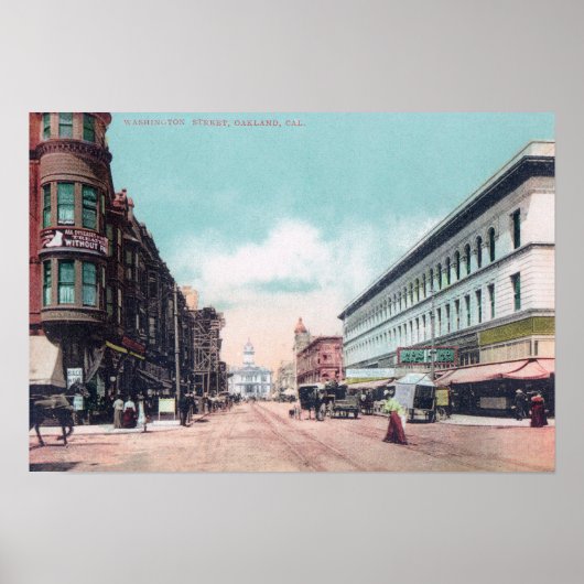 Sicht auf die Washington Street Oakland, CA Poster (Vorne)
