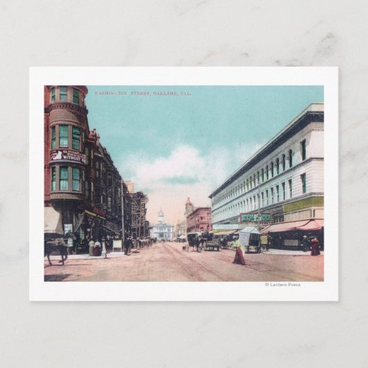 Sicht auf die Washington Street Oakland, CA Postkarte (Vorderseite)