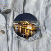 Sicht auf drei Städte in Malta nachts Button (Beispiel)