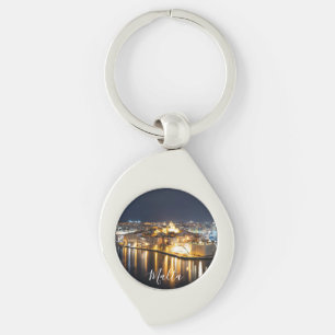 Sicht auf drei Städte in Malta nachts Schlüsselanhänger