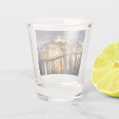Sicht auf drei Städte in Malta nachts Schnapsglas (Rückseite)