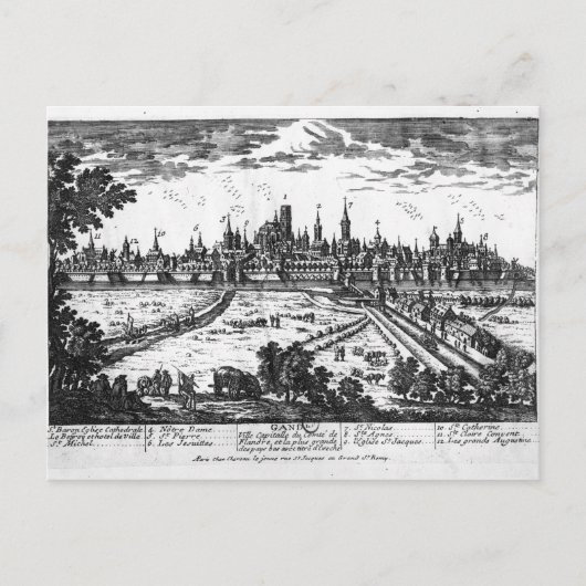 Sicht auf Gent Postkarte (Vorderseite)