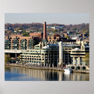 Sicht auf Georgetown und Waterfront-Washington DC Poster