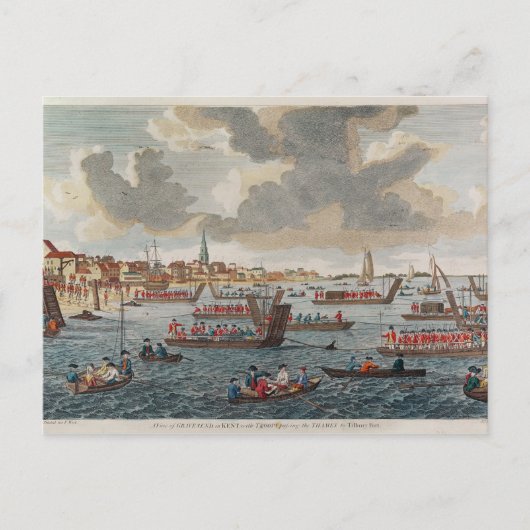 Sicht auf Gravesend mit Truppen Postkarte (Vorderseite)