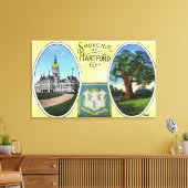 Sicht auf Hauptstadt Bldg und Eichenbaum Leinwanddruck (Insitu (Wohnzimmer))