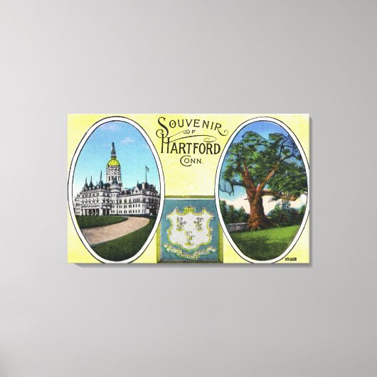 Sicht auf Hauptstadt Bldg und Eichenbaum Leinwanddruck (Vorderseite)