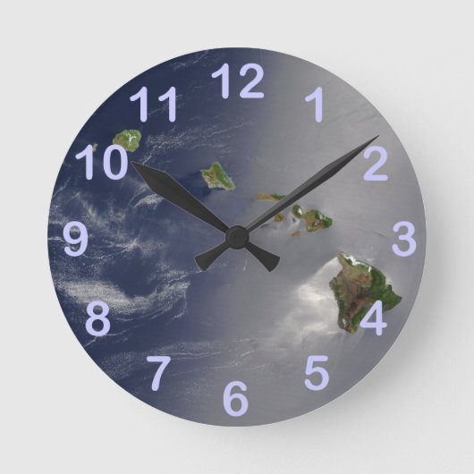 Sicht auf Hawaii aus dem All Runde Wanduhr (Vorderseite)