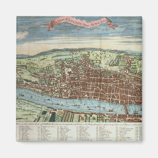 Sicht auf London, c.1560 Magnet (Vorne)