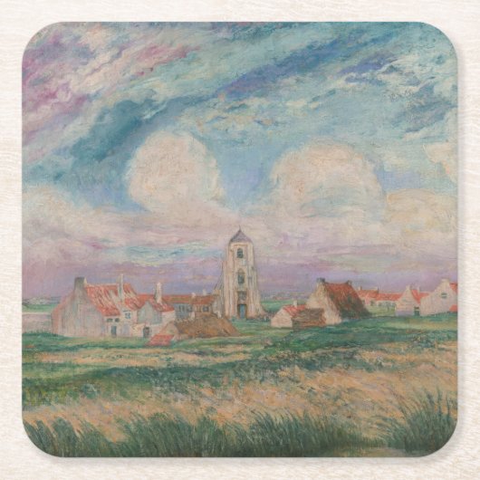 Sicht auf Mariakerke Rechteckiger Pappuntersetzer (Vorderseite)