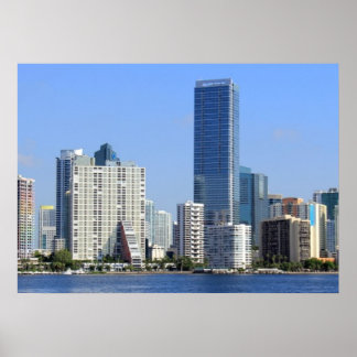 Sicht auf Miami Skyline Poster