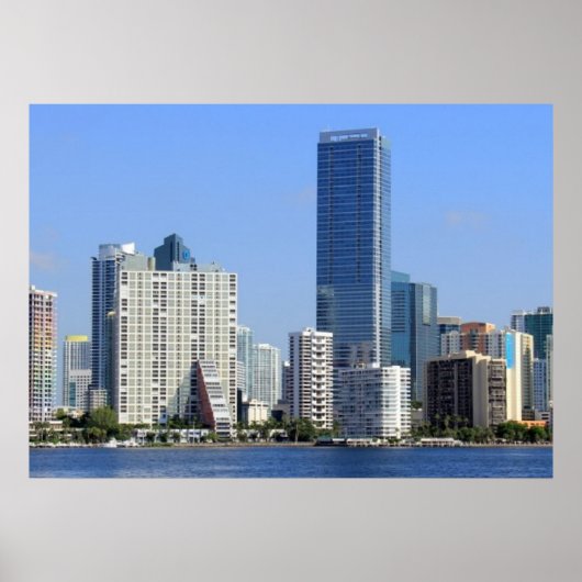 Sicht auf Miami Skyline Poster (Vorne)