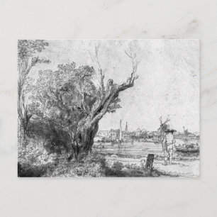 Sicht auf Omval, in der Nähe von Amsterdam, 1645 Postkarte