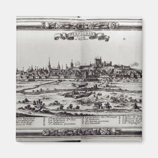 Sicht auf Perpignan, Südfrankreich, c.1645 Magnet (Vorne)