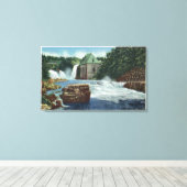 Sicht auf Regenbogen und Horseshoe Falls Leinwanddruck (Insitu (Holzboden))