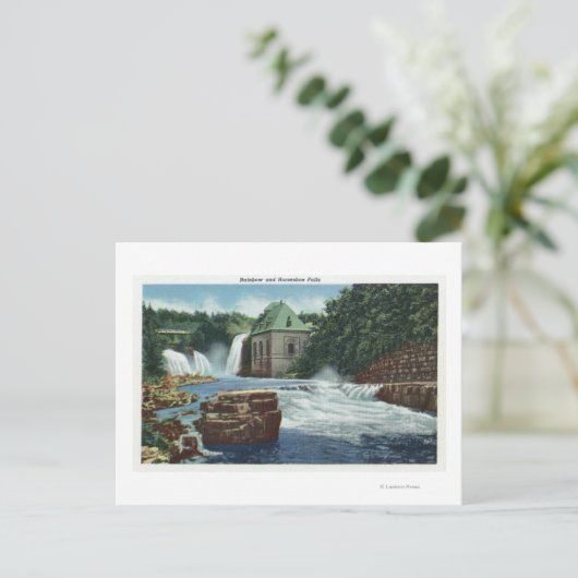 Sicht auf Regenbogen und Horseshoe Falls Postkarte (Stehend Vorderseite)