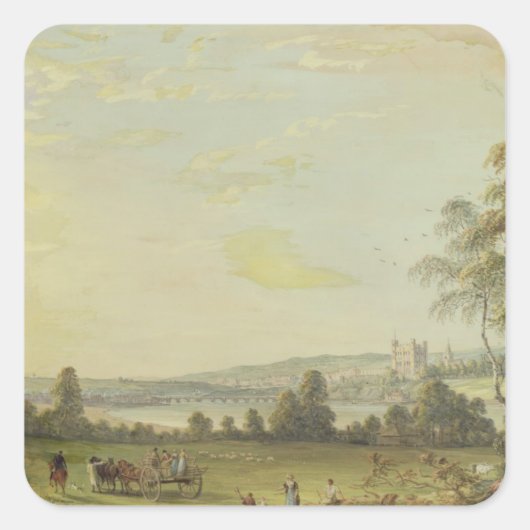 Sicht auf Rochester Quadratischer Aufkleber (Vorderseite)