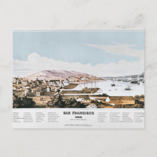 Sicht auf San Francisco, 1849 Postkarte