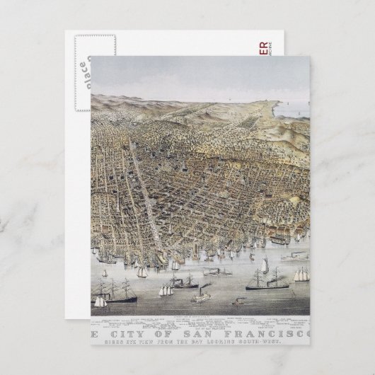 Sicht auf San Francisco, 1878 Postkarte (Vorne/Hinten)