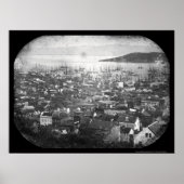Sicht auf San Francisco Hafen Daguerreotyp 1855 Poster (Vorne)