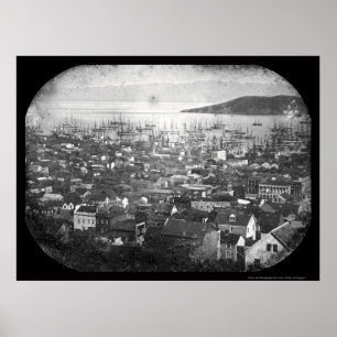 Sicht auf San Francisco Hafen Daguerreotyp 1855 Poster