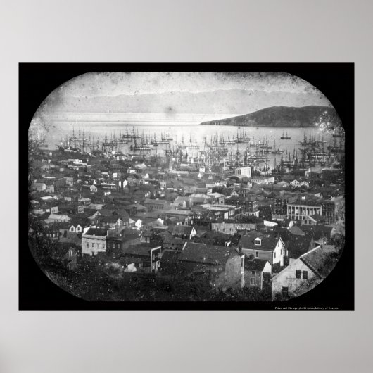Sicht auf San Francisco Hafen Daguerreotyp 1855 Poster (Vorne)
