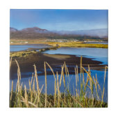 Sicht auf Saudarkrokur und Skagafjordur, Island Fliese (Vorderseite)