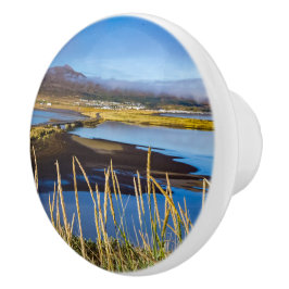 Sicht auf Saudarkrokur und Skagafjordur, Island Keramikknauf