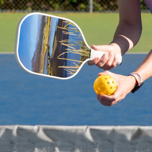 Sicht auf Saudarkrokur und Skagafjordur, Island Pickleball Schläger (InSitu)