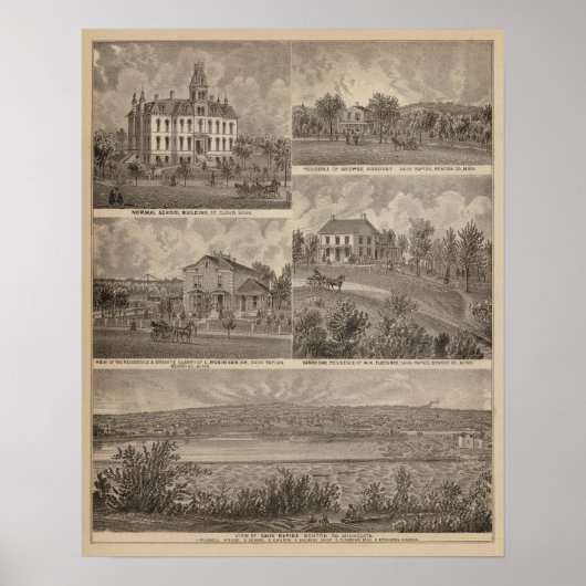 Sicht auf Sauk Rapids, Minnesota Poster (Vorne)