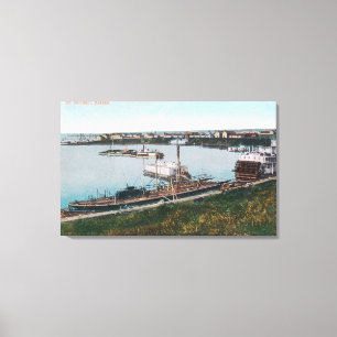 Sicht auf Schiffe im DockSt. Michael, AK Leinwanddruck