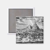 Sicht auf Schwyz Magnet (Vorderseite/Rückseite)