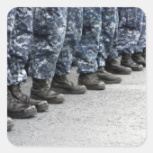 Sicht auf Segler Quadratischer Aufkleber (Vorderseite)