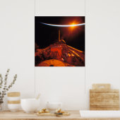 Sicht auf Sonnenuntergang vom Space Shuttle Discov Poster (Küche)