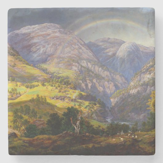 Sicht auf Stalheim in Norwegen Steinuntersetzer (Vorderseite)