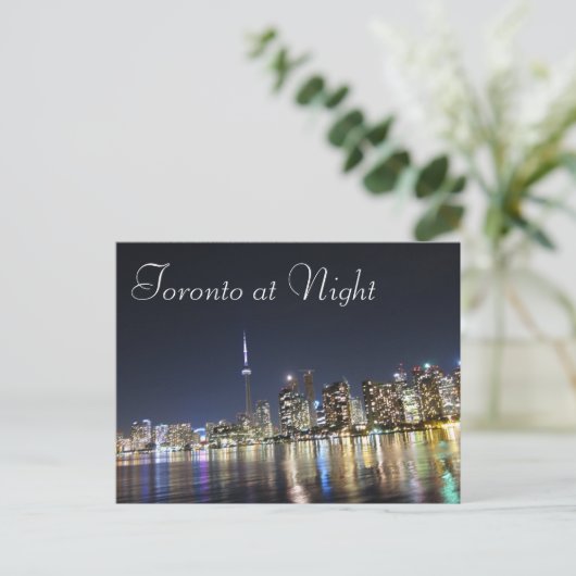 Sicht auf Toronto in der Nacht Postkarte (Stehend Vorderseite)