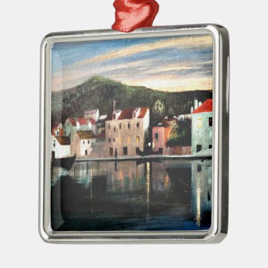 Sicht auf Trogir bei Sunset - Tivadar Kosztka Ornament Aus Metall (Links)