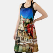 Sicht auf Vernazza, Italien. Aquarellmaler Schürze (InSitu)