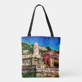 Sicht auf Vernazza, Italien. Aquarellmaler Tasche (Rückseite)